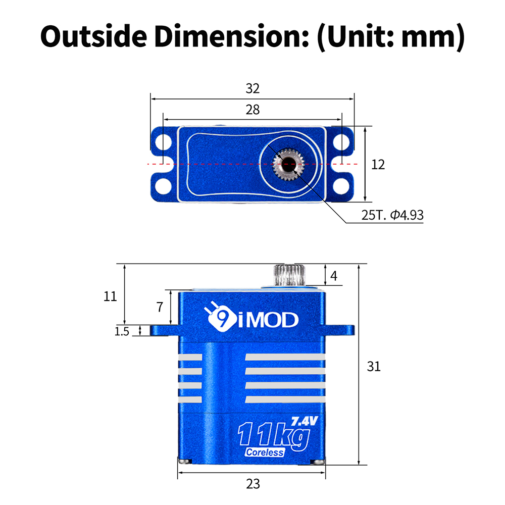 9IMOD Micro Servo Digital 11KG - Rc Helicopter Servo avaliação e preço